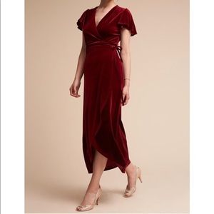 BHLDN Thrive Dress- Wine Velvet